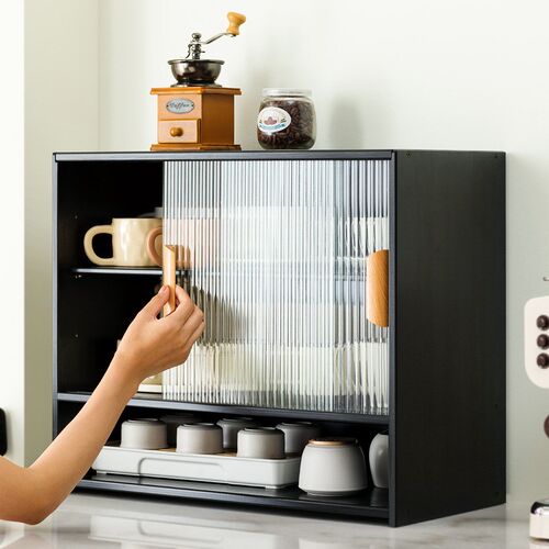 茶具收纳柜桌面收纳盒杯子展示柜子厨房水杯M置物架杯架餐具储物