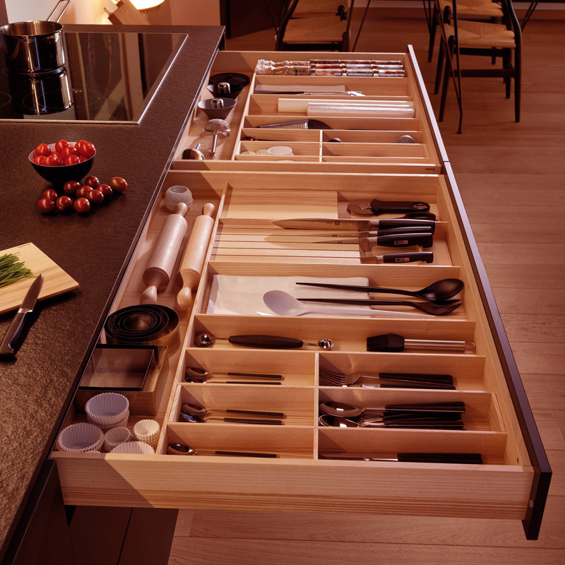 定制实木餐具刀叉收纳盒刀叉盒抽屉筷G勺收纳整理盒厨房工具分隔