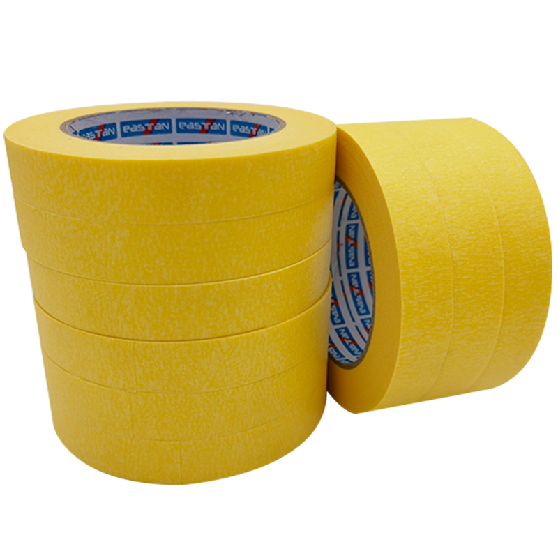 黄色美纹纸胶带高粘外墙真石漆汽车油漆喷漆装修美缝分色纸胶条带