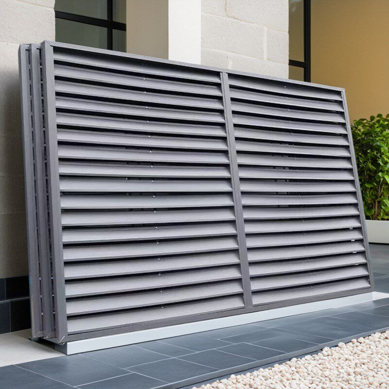 定制铝合金铝百叶空调外机格栅网防护罩围栏挡通风U口透气散热防