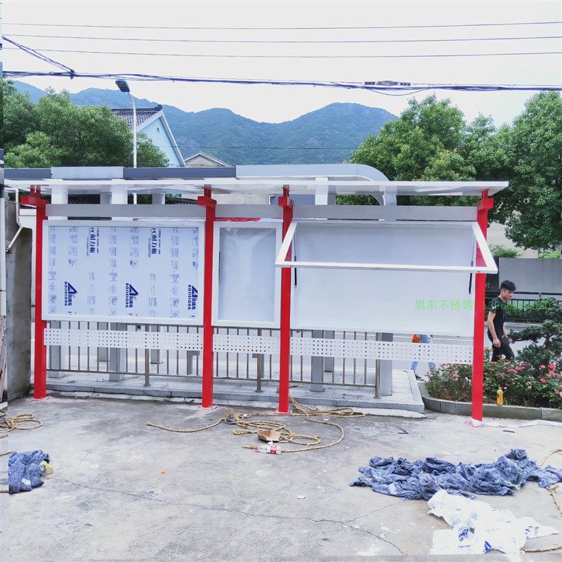 不锈钢宣传栏烤漆 公告栏布告栏 户外广告栏校园小区挂墙铁艺橱窗