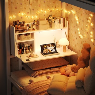 宿舍床上小桌子简易书桌大学生寝室上铺折M叠懒人写字桌悬空电脑