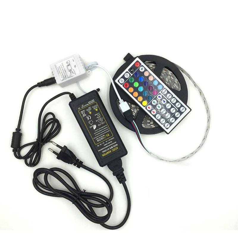 led灯带5050RGB套装 滴胶防水 每米60灯 七彩变色 低压12V软灯条