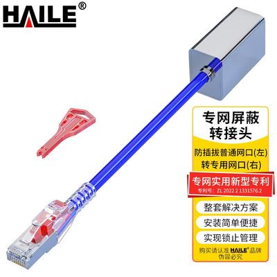 内外网转换屏蔽专网接头异形网络接口RJ45-L 异型网口蓝色