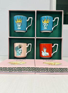 Ginori1735海神之旅海王星蓝色骨瓷马克杯 意大利复古瓷器 咖啡杯