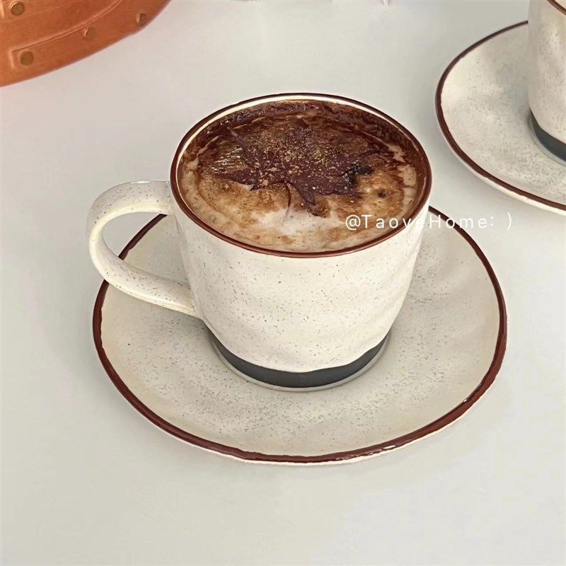 Ins手捏窑变陶瓷咖啡杯碟高颜值下午茶餐具牛奶马克杯子韩式小众,餐饮具,咖啡杯,淘宝优惠券,粉丝福利购,淘宝优惠卷