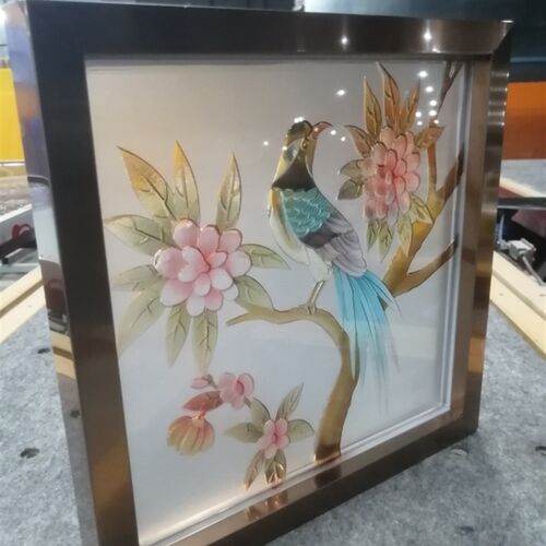 胶 品玻璃玻璃 隔断夹中客厅 小样定制装饰雕刻钢V化 空吊顶玻璃