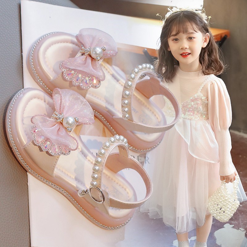 童鞋子儿童公主i凉鞋网红爆款2025新款夏季夏款小女孩洋气水晶鞋