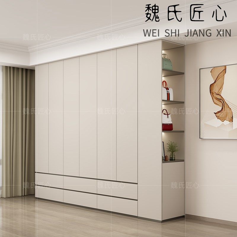 现代简约一门到顶定制衣柜卧室家用E大衣柜对开门实木生态板储物