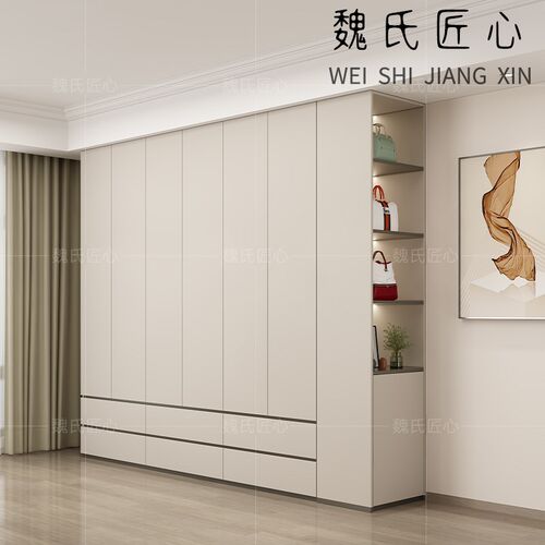 现代简约一门到顶定制衣柜卧室家用E大衣柜对开门实木生态板储物