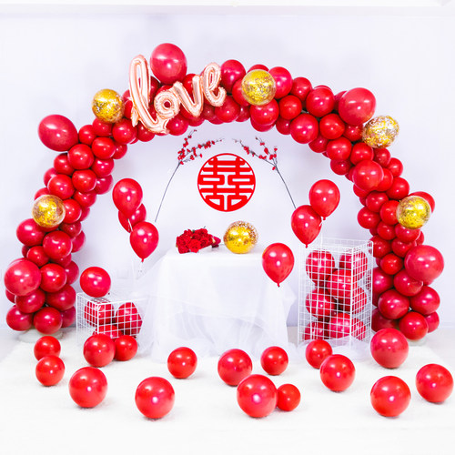 结婚拱门婚庆婚礼支架婚房布置装饰汽球结婚网红气球拱门汽球喜庆