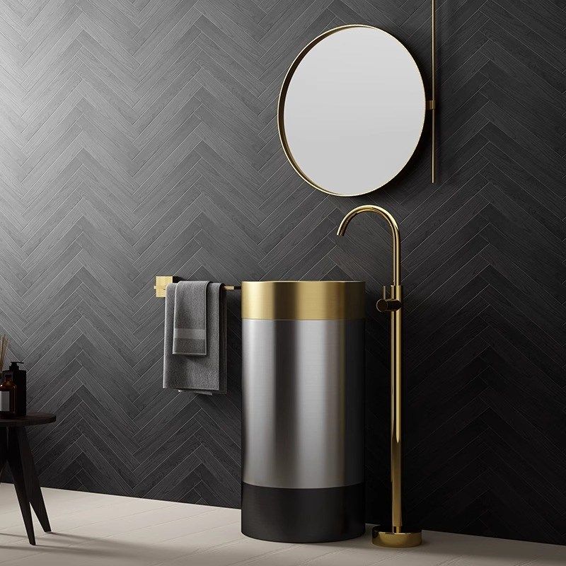 别墅阳台不锈钢立柱盆洗手盆民宿酒吧卫生间洗手台庭院柱式洗脸盆,家装主材,立柱盆,淘宝优惠券,粉丝福利购,淘宝优惠卷