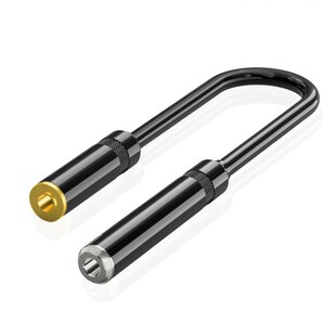 3.5mbm孔转6.5mm孔 双声道立体声小三芯母转大三芯6.35mm母线