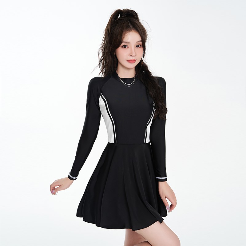 23新款防晒游泳k衣女士大码200斤显瘦遮肚保守学生潜水服分体裙式