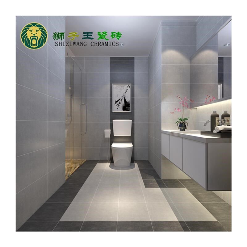灰色水泥砖仿古砖阳台瓷砖地砖厨房卫生间室内墙砖300X600黑白砖