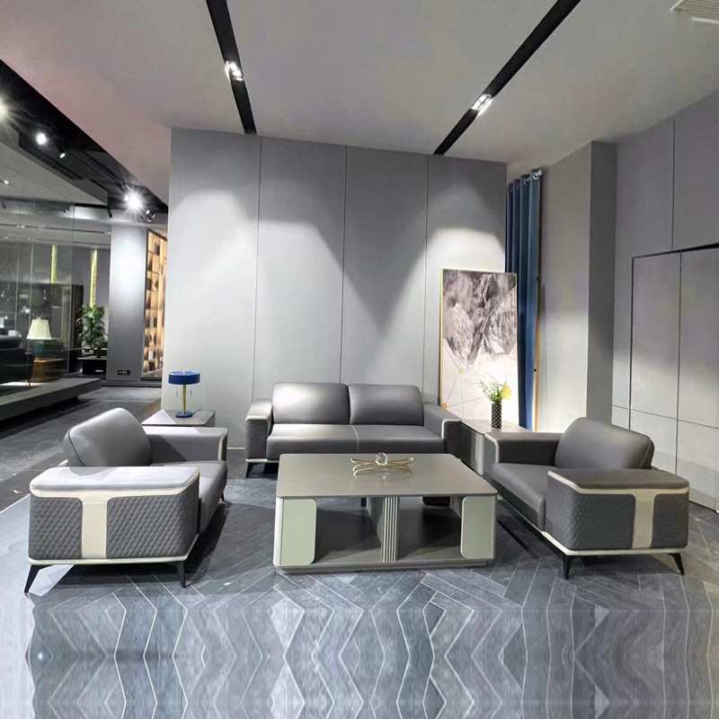 迪欧轻奢办公室沙发茶几组合 商务接待桌会客桌多人位办公室沙发