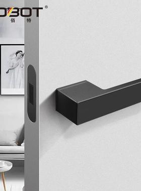 极简生态门锁室内磁吸门锁卧室铝木门房间静音门锁意式简约白色锁