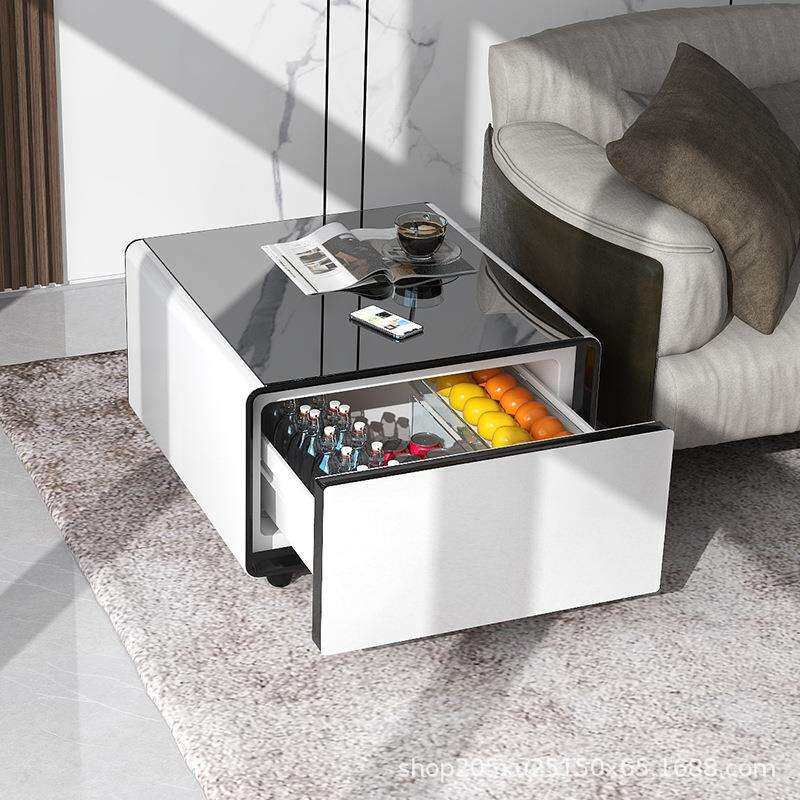 无线充电智能边几冰箱一体多功能方茶几冷藏储物收纳沙发边柜角几