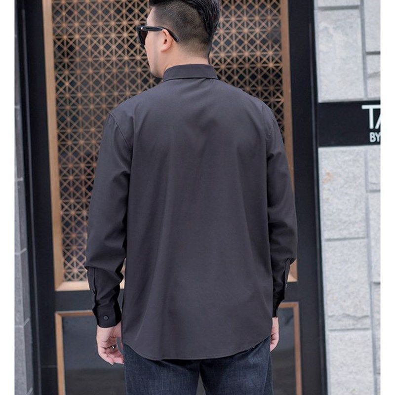 胖子暗扣黑色大码长袖衬衫男加肥加大职业白衬衣青年无袋工作寸衫,男装,衬衫,淘宝优惠券,粉丝福利购,淘宝优惠卷