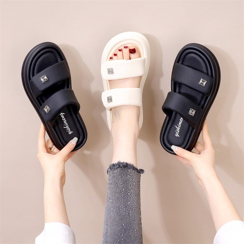 厚底拖鞋女夏外穿2024新款时尚踩屎感防滑一字配裙沙滩凉拖小码34,女鞋,一字拖,淘宝优惠券,粉丝福利购,淘宝优惠卷