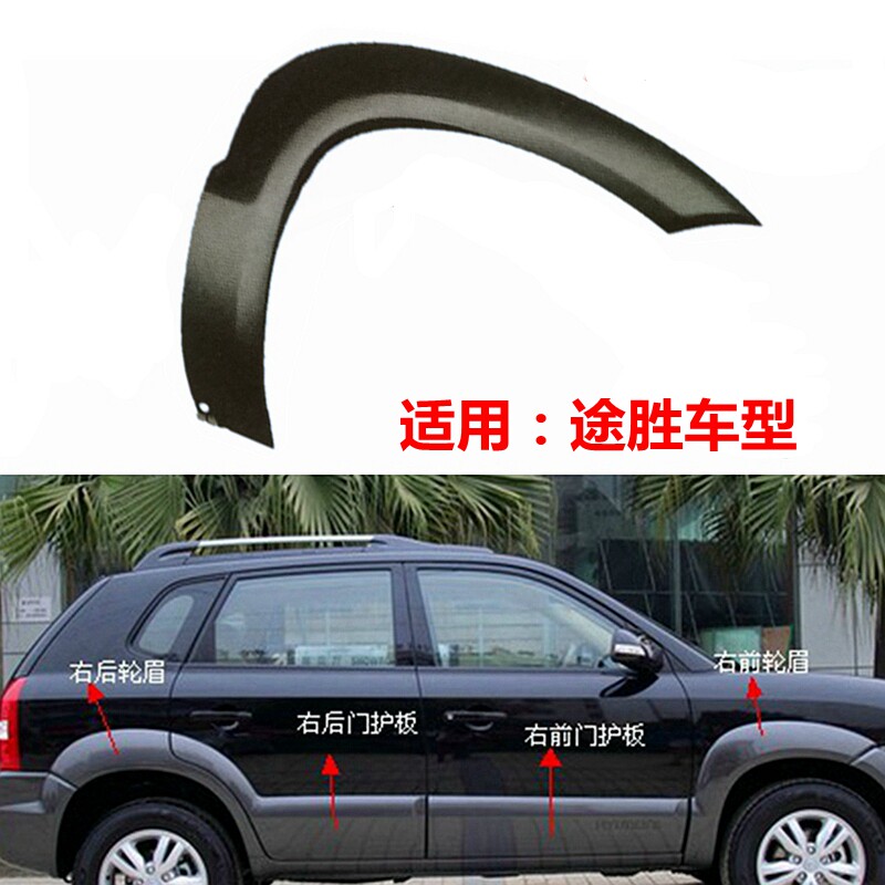 适用现代途胜门板车门防撞板护板门饰条防撞条大R包围车身饰条轮