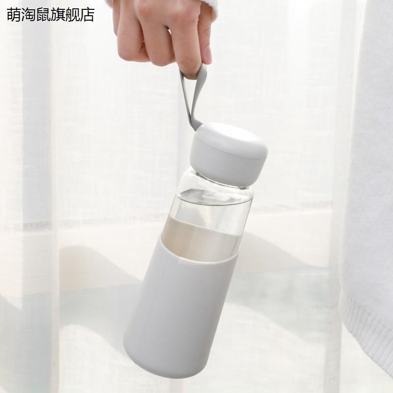 新款新款简约透明男女学生便携日用抗摔随手杯可提玻璃水杯随手保