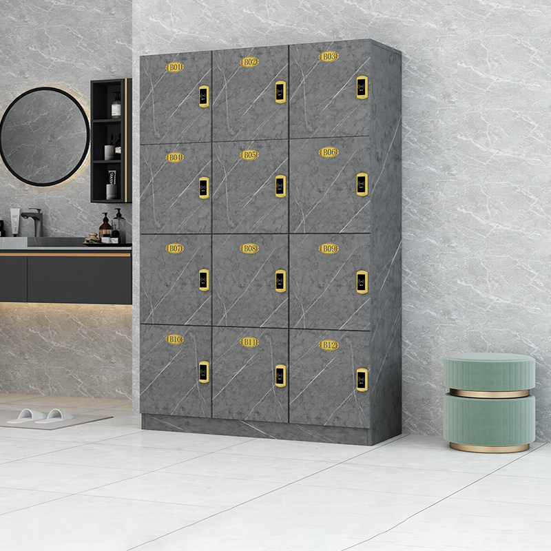 木质更衣柜健身房员工柜美发理发店存包柜瑜伽柜子W智能储物柜带