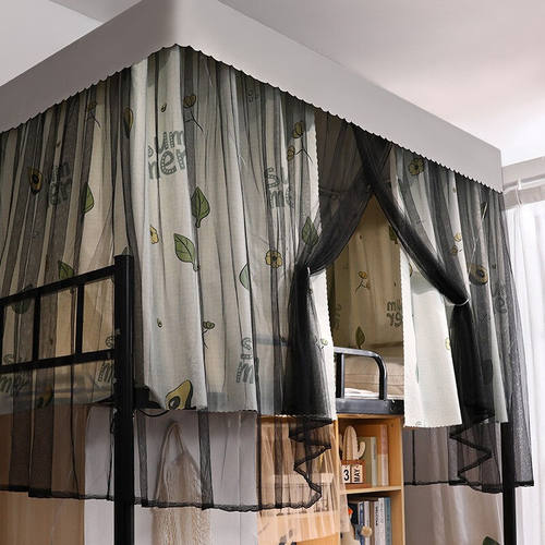 【带支架】安俊床帘宿o舍蚊帐上铺男女学生遮光防蚊装饰床幔公主