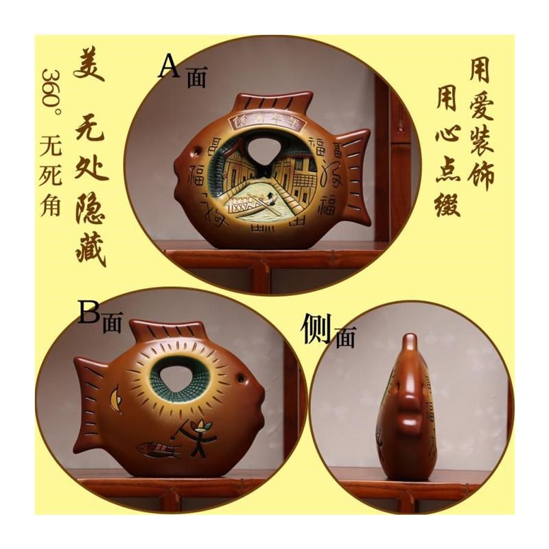 鱼客厅酒柜摆件隔断玄关装饰品对小陶瓷入户中式博古架工艺进门