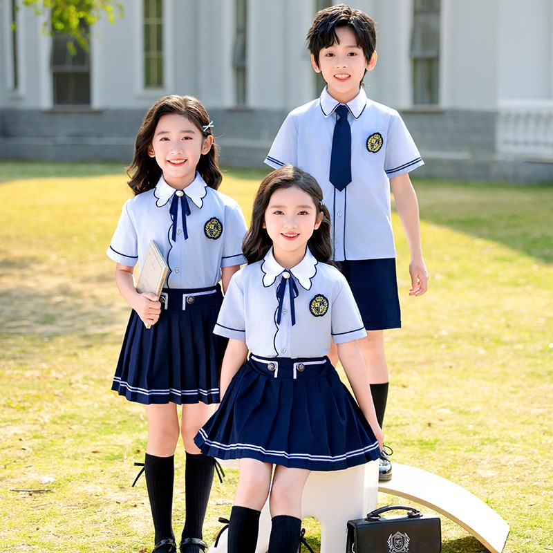 幼儿园园服d夏装毕业照班服小学生校服夏季六一节表演服英伦学院
