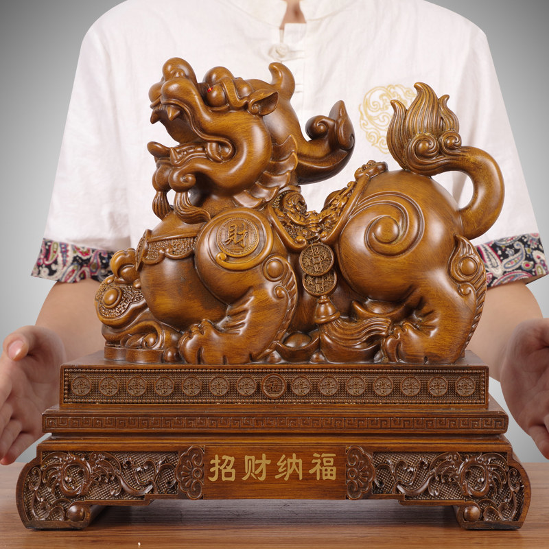 招财纳福貔貅摆件一对旺财摆设客厅办公室皮N丘装饰品店铺开业礼