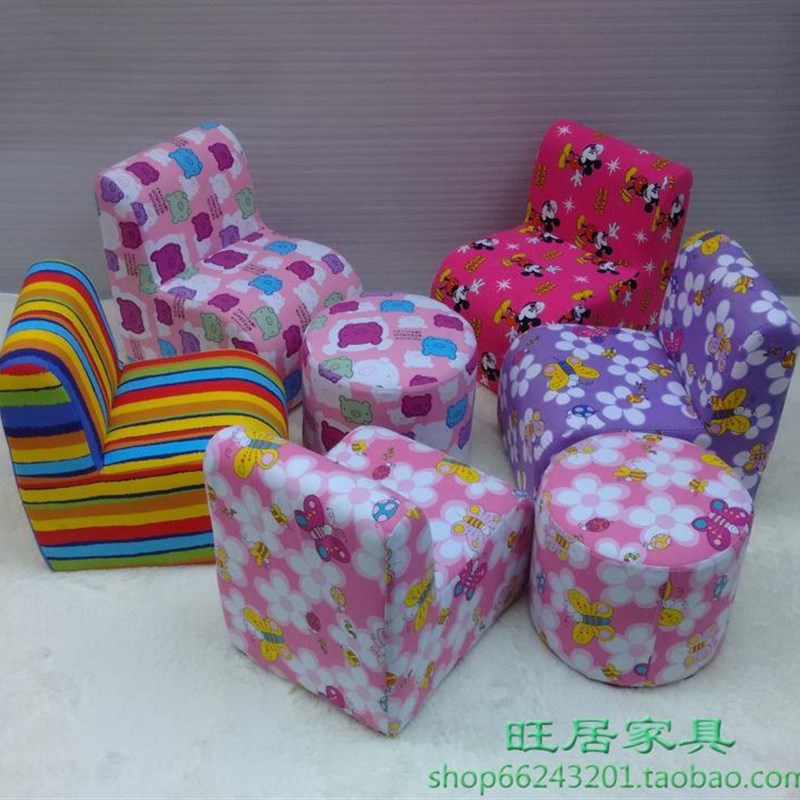 可拆洗孩童沙发h 简易绒布试穿换鞋凳座椅 卧室矮搁脚凳实木家居