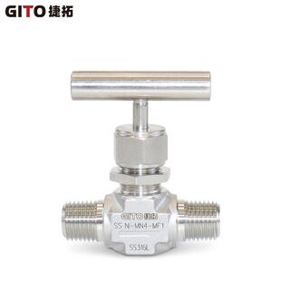 双外丝模锻体针阀316L一字手柄高压3000PSI不锈钢针阀