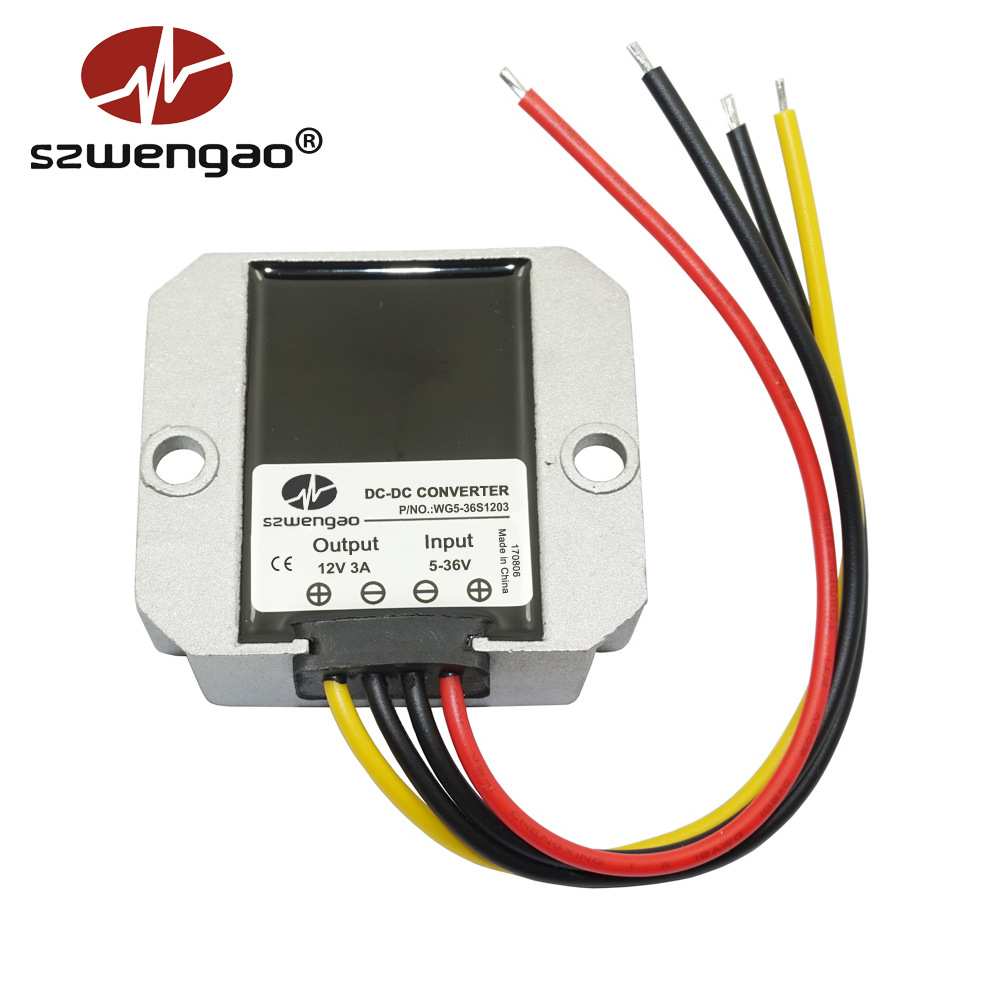 8V12V24V转12V汽车电瓶稳压器5-36V转12V 3A车载升降压电源转换器
