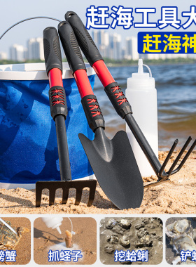 赶海工具套装儿童装备全套挖沙蛤蜊螃蟹专用夹子耙子沙滩铲子神器