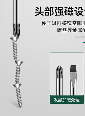 十字穿心螺丝刀工具套装改锥超硬敲击工业级加长平口一字梅花起子