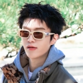 潮米色秋冬季 现在就出发范丞丞同款 复古墨镜男款 凹造型太阳眼镜女