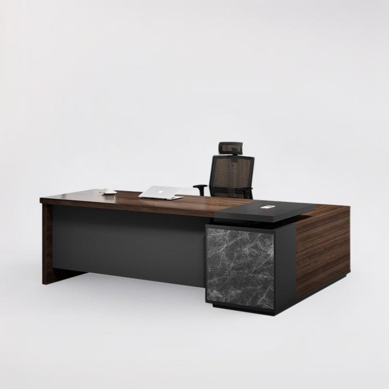 现代大班台老板桌经理财务办公桌椅组合主管单人电脑办公桌子收纳