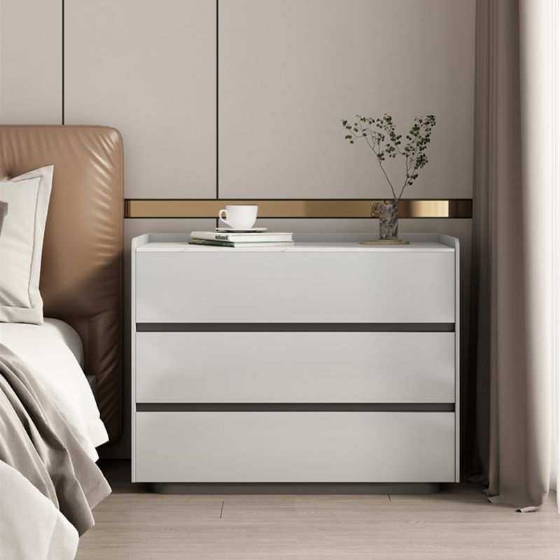 全实木床头柜大三层简约现代轻奢卧室家用一体床边柜抽屉式收纳柜