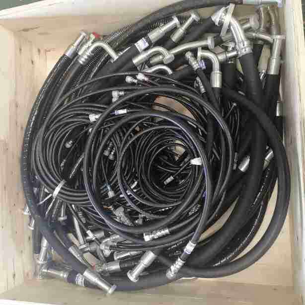 高压油管软管液压管接头总成钢丝编织橡胶管耐高温挖掘机油管