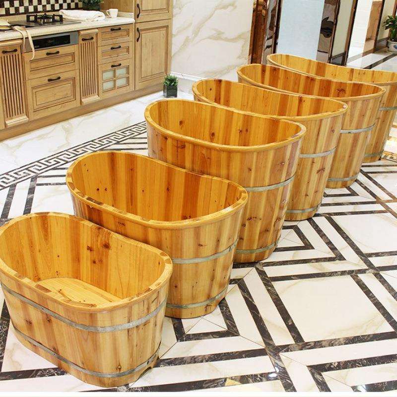 木桶浴桶泡澡桶婴儿洗澡桶儿童洗澡盆大人实木桶成人家用全身浴缸