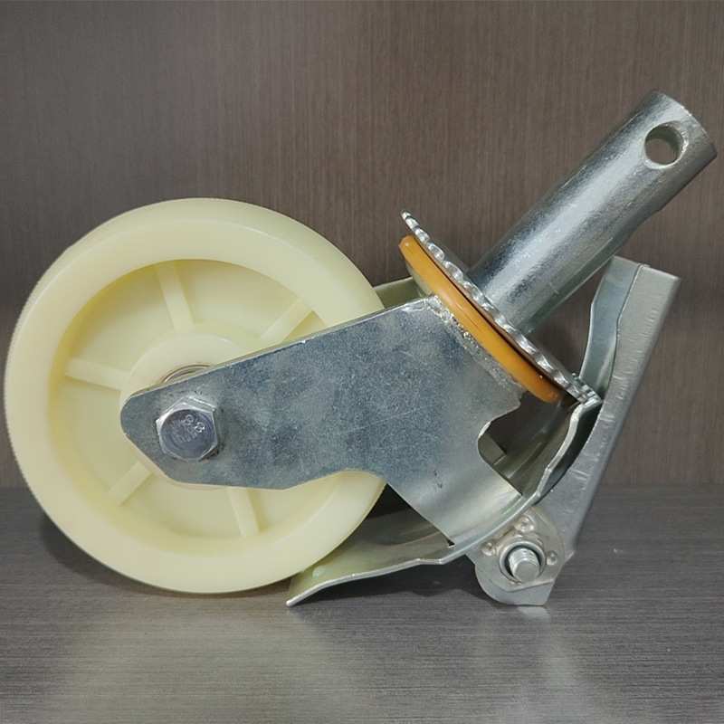 鹰架脚轮6寸8寸丝杆带刹车 白尼脚轮工地脚手架轮子可调节升降