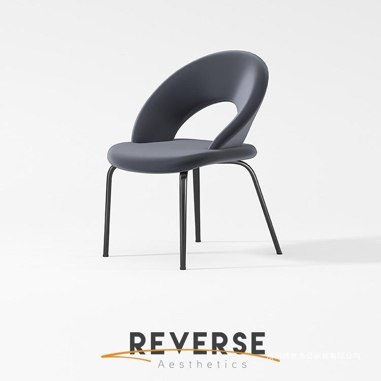 餐椅逆时针意式轻奢高级餐椅靠背椅新款磨砂皮现代简约餐厅酒店椅