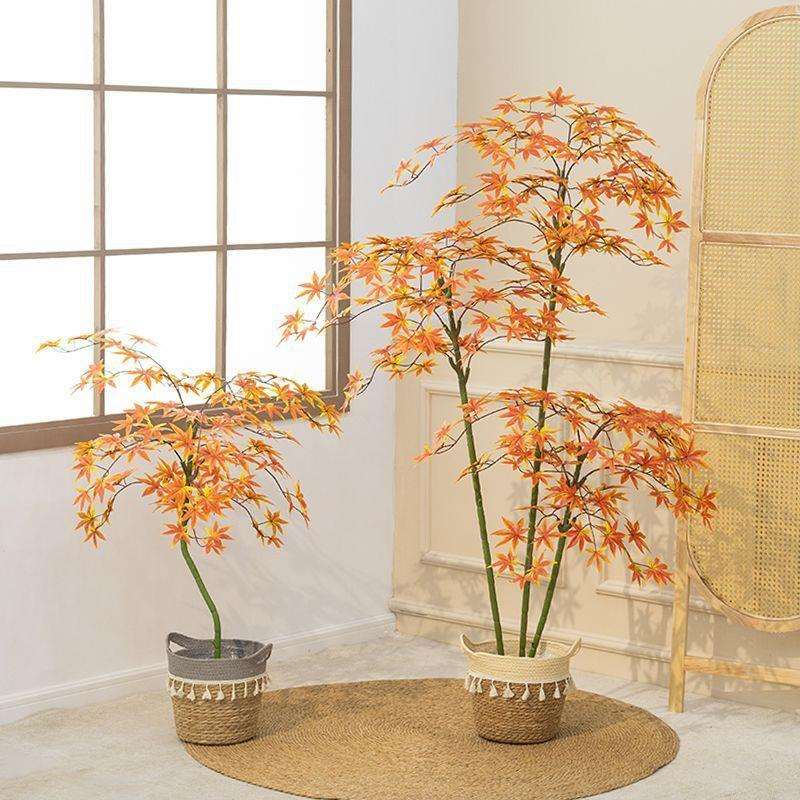 仿真植物枫树红枫假树大型室内盆栽家居客厅橱窗造景装饰落地绿植