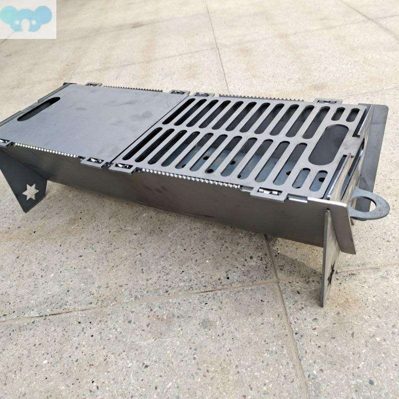 超厚烧烤全套加厚烧烤炉烤架WX整套T1卡片式钢板烧烤炉折叠烧烤炉