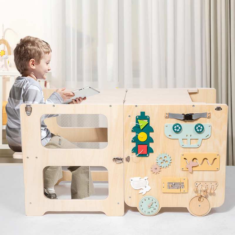 新品3合1儿童台阶凳幼儿厨房凳助手带黑板学习塔可折叠幼儿桌凳套