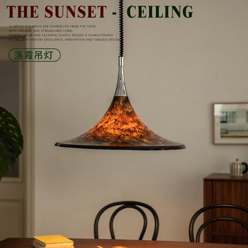 中古餐厅吊灯升降灯餐厅主灯伸缩吧台书房吊灯创意艺术设计师灯具