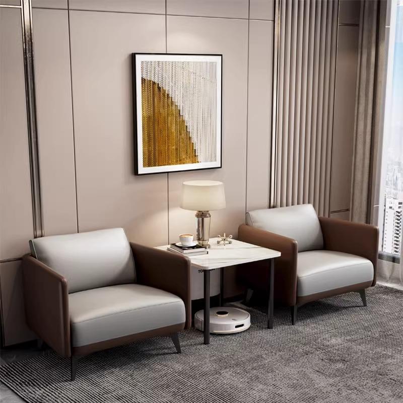 简约现代休闲单人沙发茶几休息区商务酒店会客区网红洽谈接待桌椅