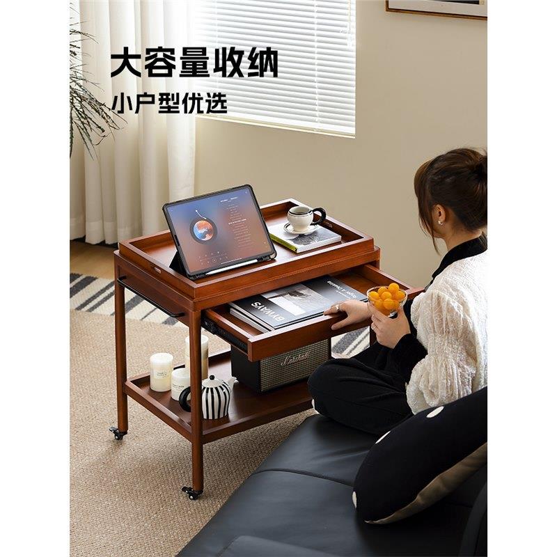 余弦家具北欧可移动小推车边几带轮复古网红置物架收纳餐车