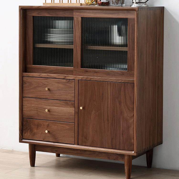 北欧日式黑胡桃木餐边柜收纳储物柜厨房碗柜实木简约玄关柜储物,电子元器件市场,其它元器件,淘宝优惠券,粉丝福利购,淘宝优惠卷